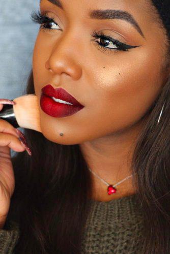 Ombre Red Lips On Dark Skin 