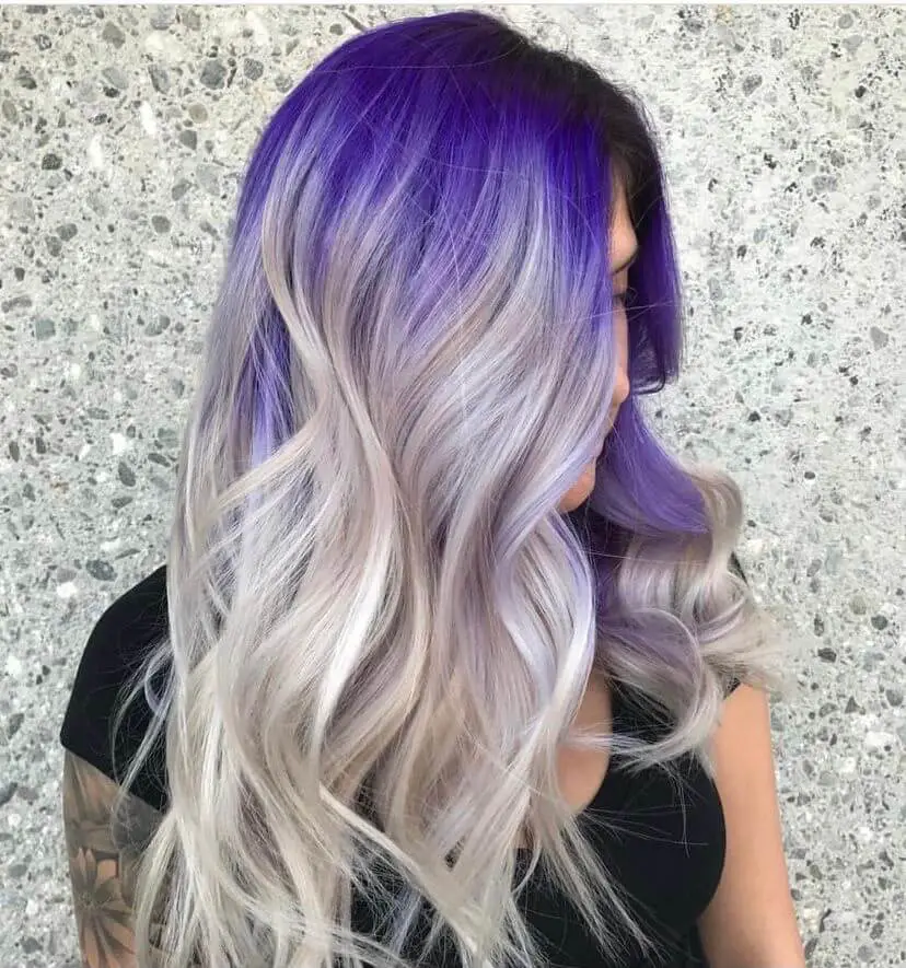 Silver ash purple hairstyle