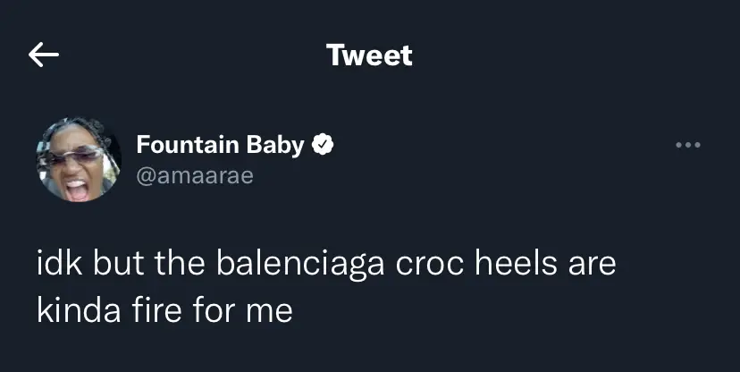Tweet pic of reactions to balenciaga x crocs