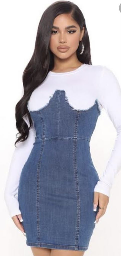 Bustier denim design, with white 