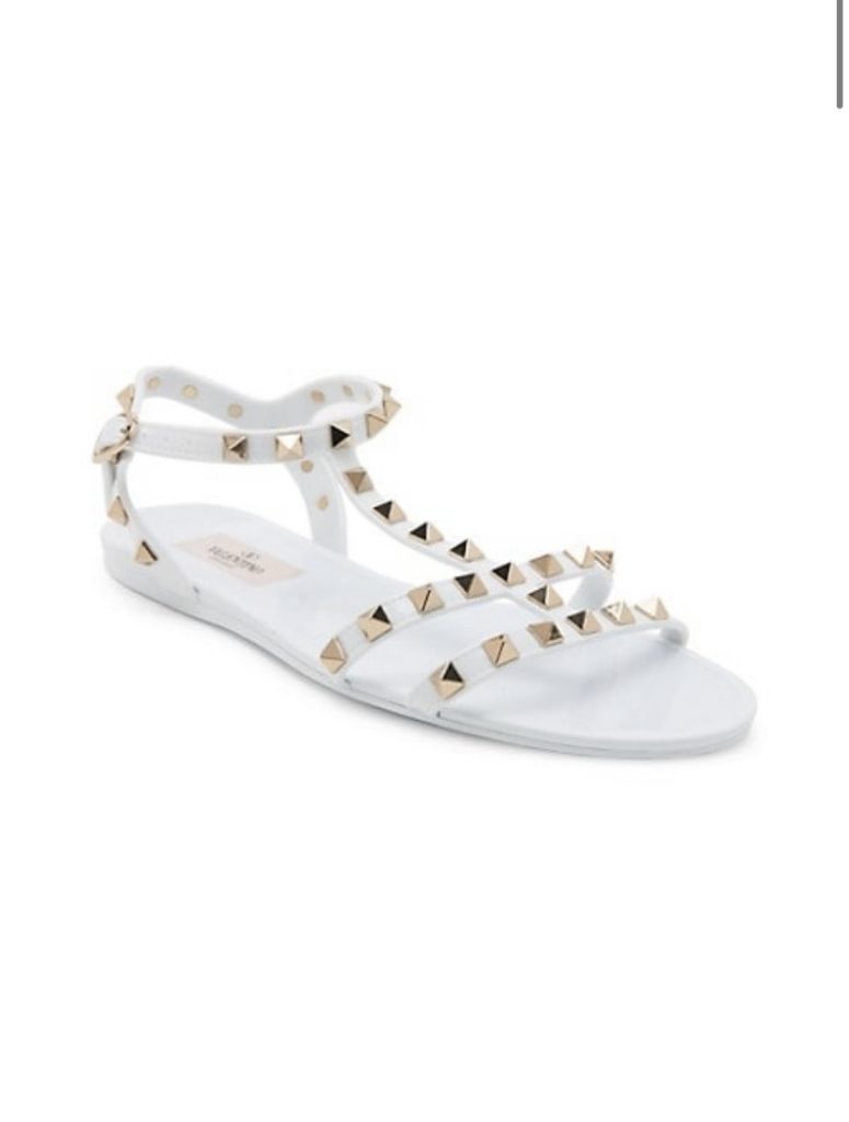 White Pyramids studded sandals 