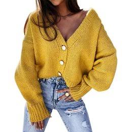 Yellow oversized cropped cardigan 