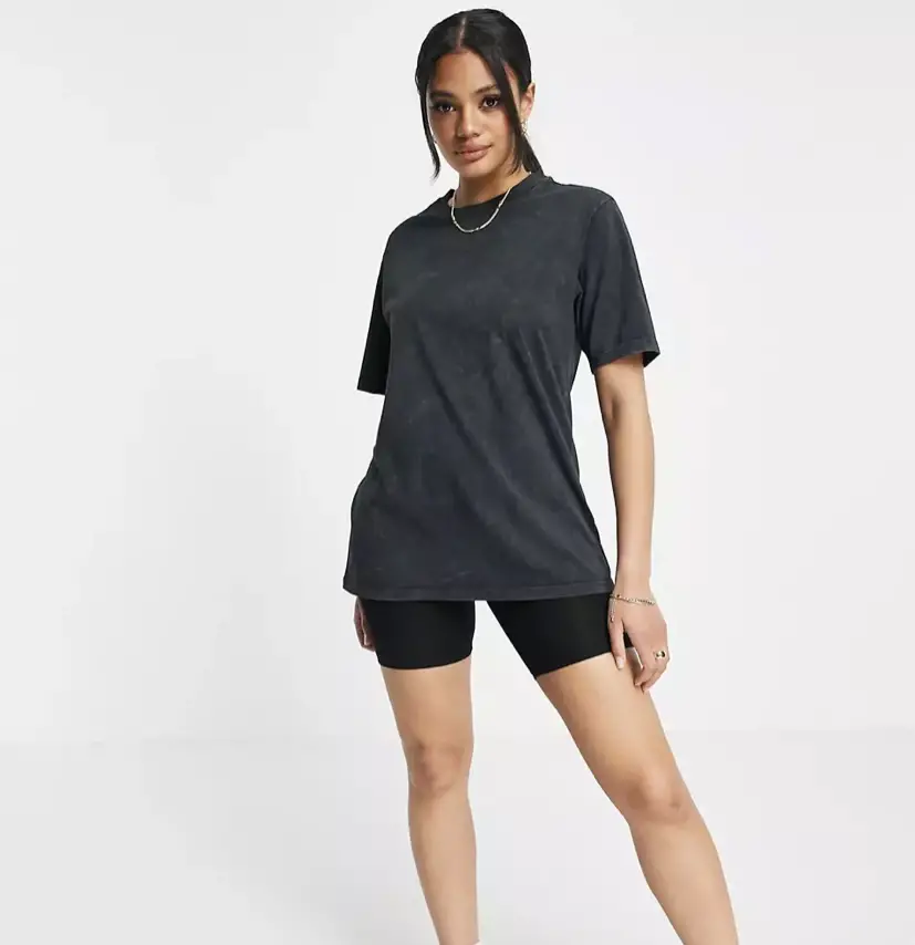 Black oversized t-shirt with biker shorts