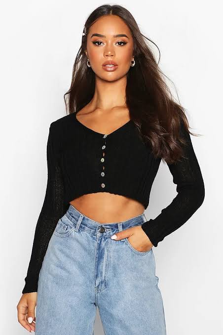 Black cropped cardigan 