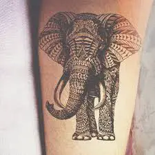 Tribal inspired elephant tattoo 