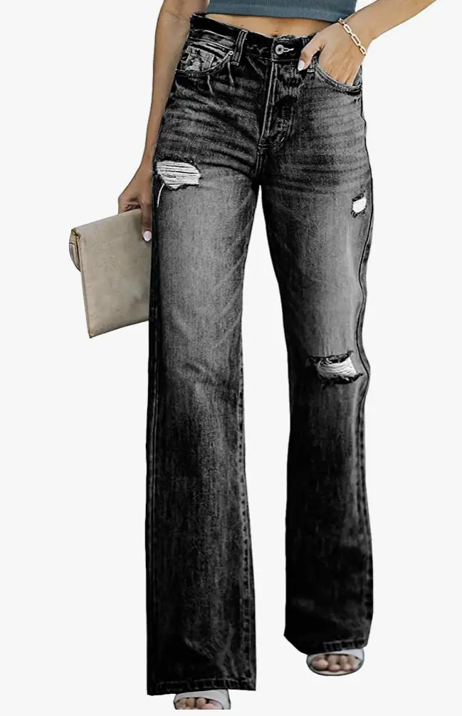 Wide leg high rise jeans 