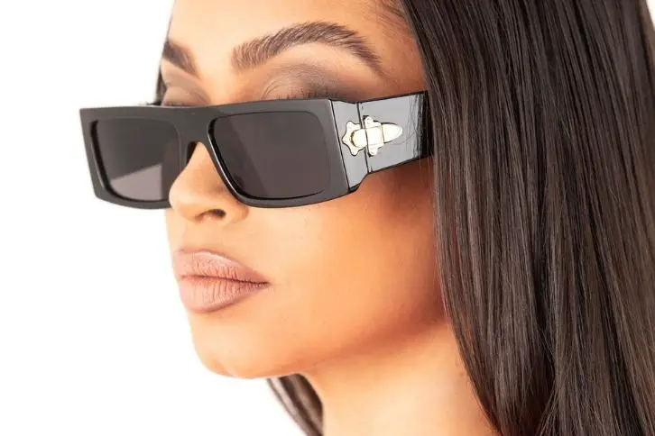 black street rectangular sunglasses