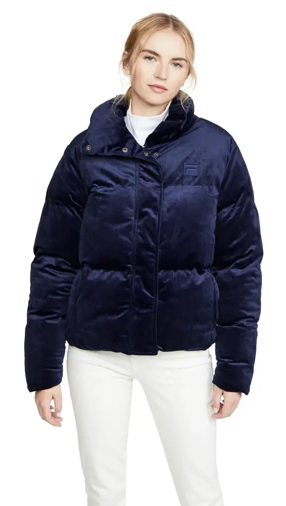 fila velvet Bella pea coat puffer jacket