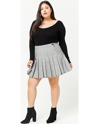 ash plaid checkered pleated skirts