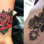 black and red rose tattoos