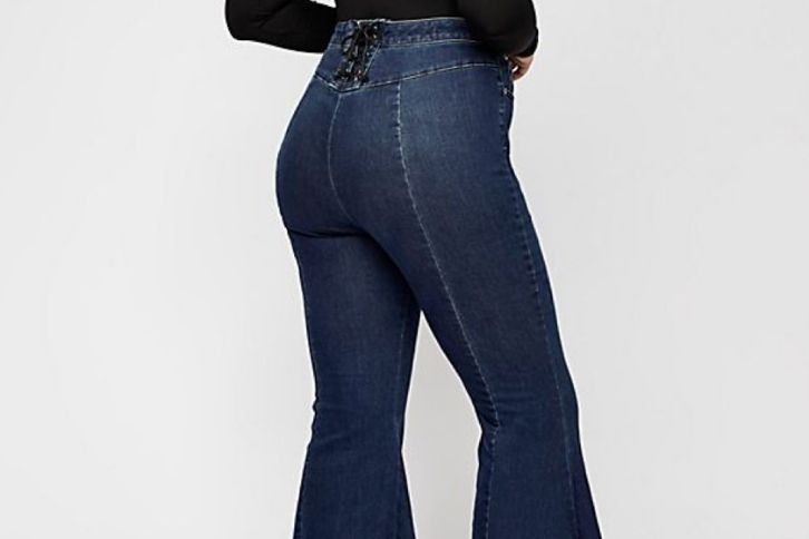 Denim wide leg jeans