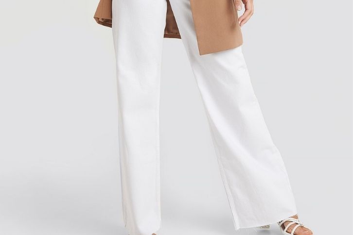 White wide leg jeans