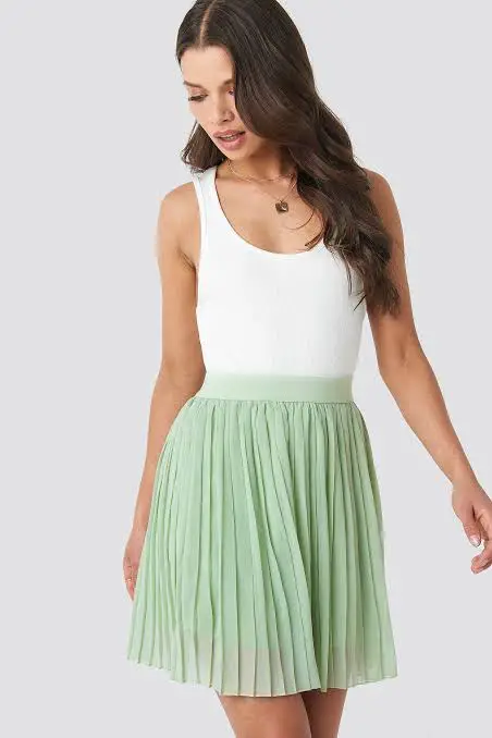 Mint green pleated outfit