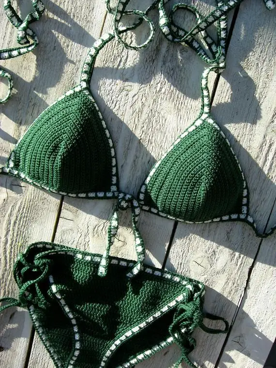 Green crochet bikini