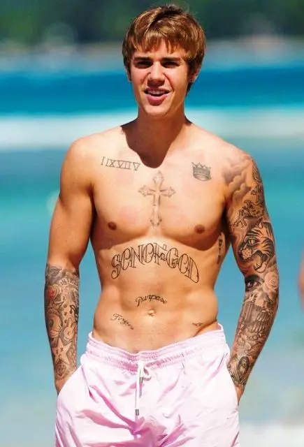 Justin-Bieber son of god Tattoo