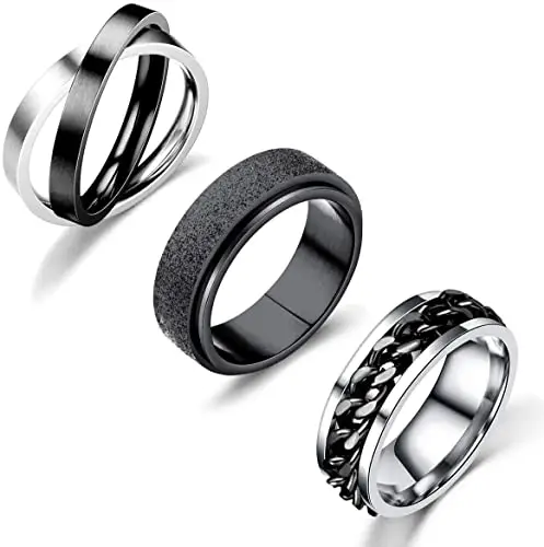 Nanafast 3-Piece fidget spinner ring