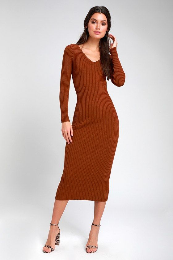 Ribbed winter midi dress 