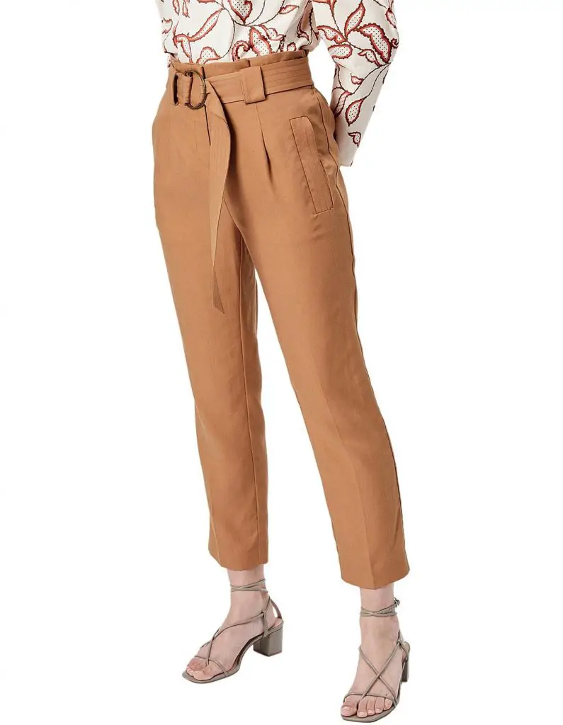 belted linen trousers