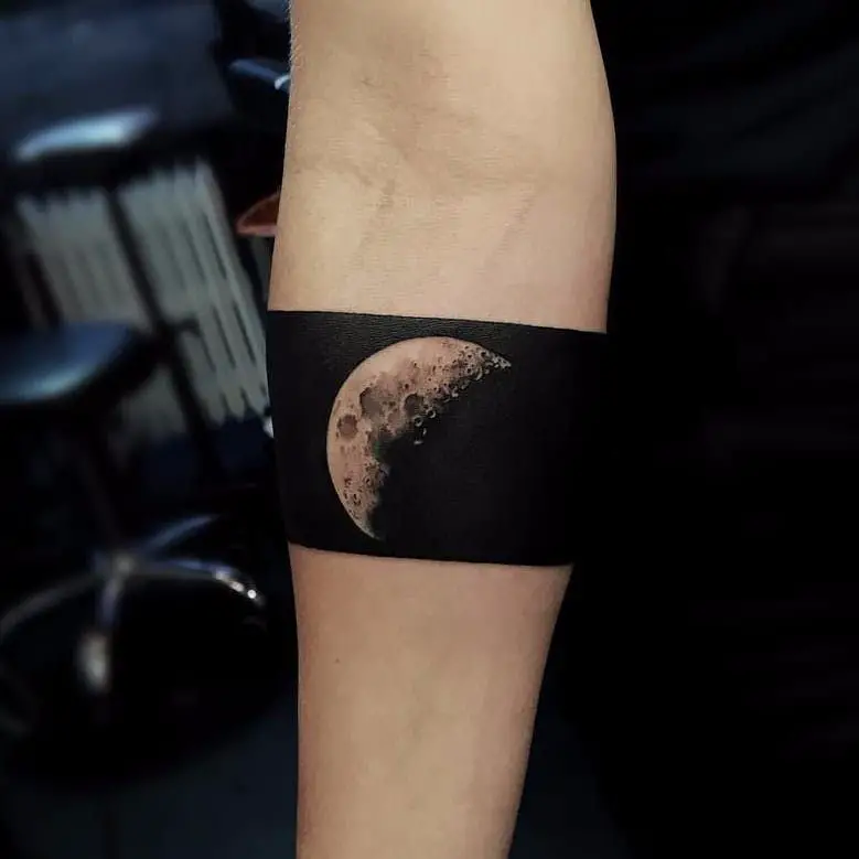 blackout tattoos of moon