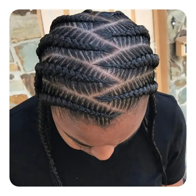 crisscrossing feed in braids