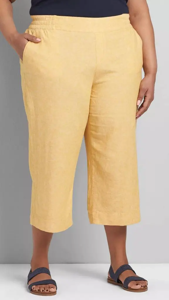 cropped yellow version trousers