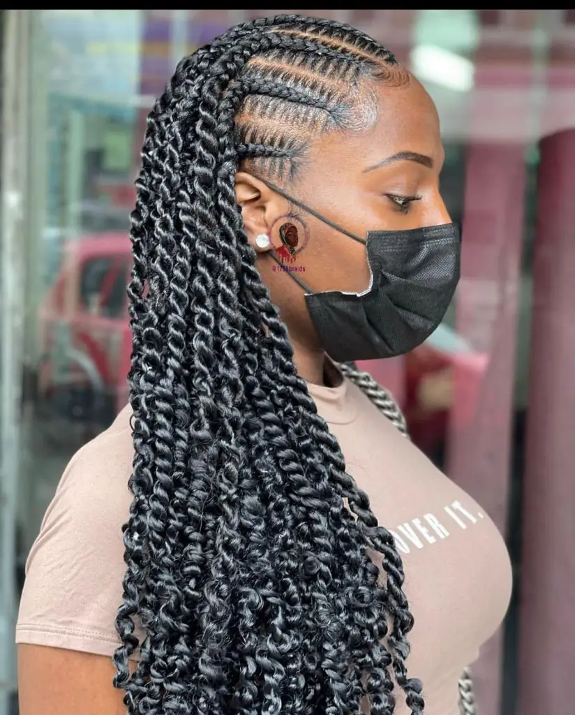 feed-in braids with passion twists