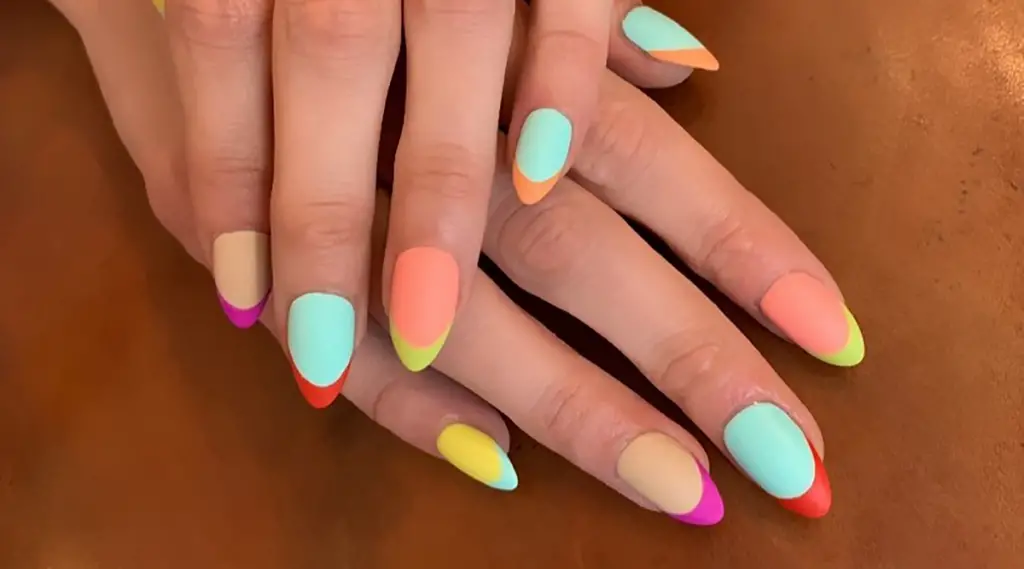 colorful french tips