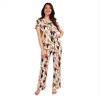 silk ghost print jammies