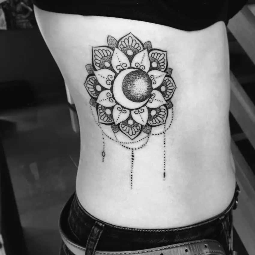 mandala tattoo moon design