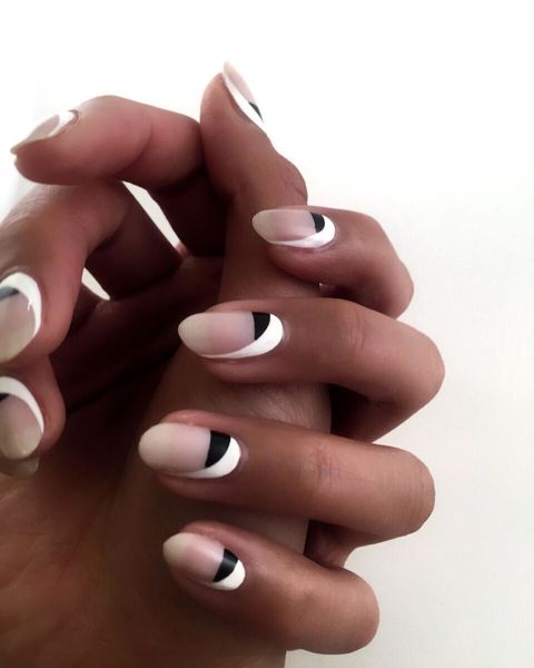 monochrome bold manicure