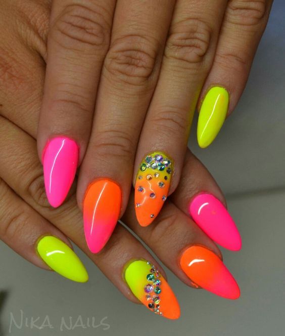 neon nails gel design