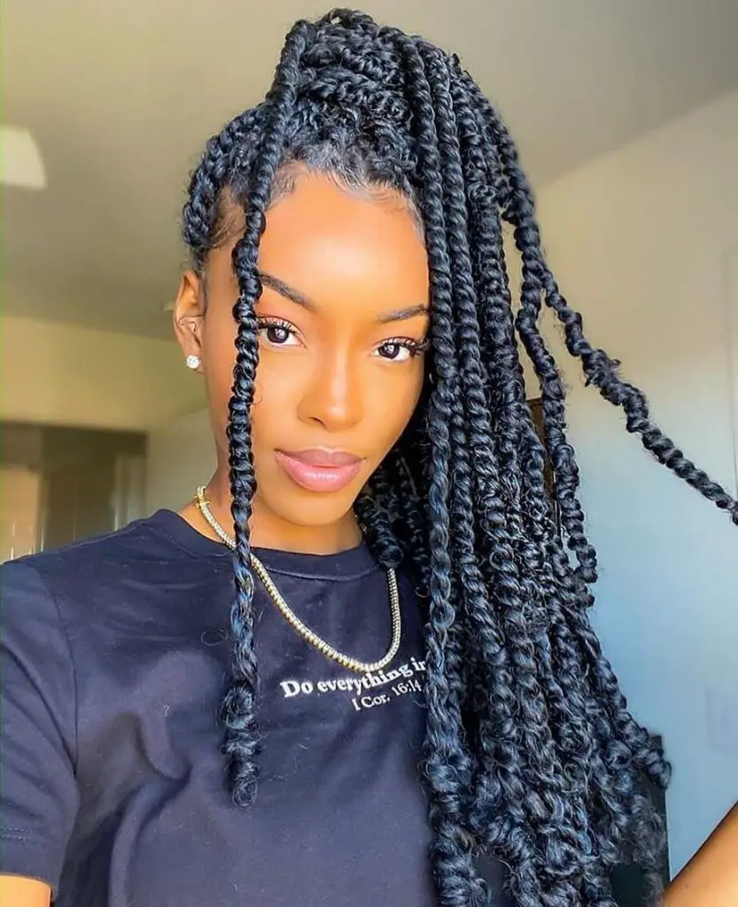 high ponytail passion twists