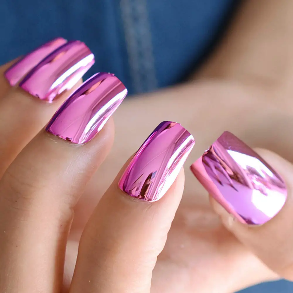 pink metallic manicure