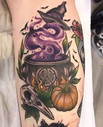 cauldron tattoo pot of portion