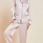 silk pajamas for women in blush pink