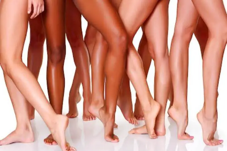 different shades of a spray tan