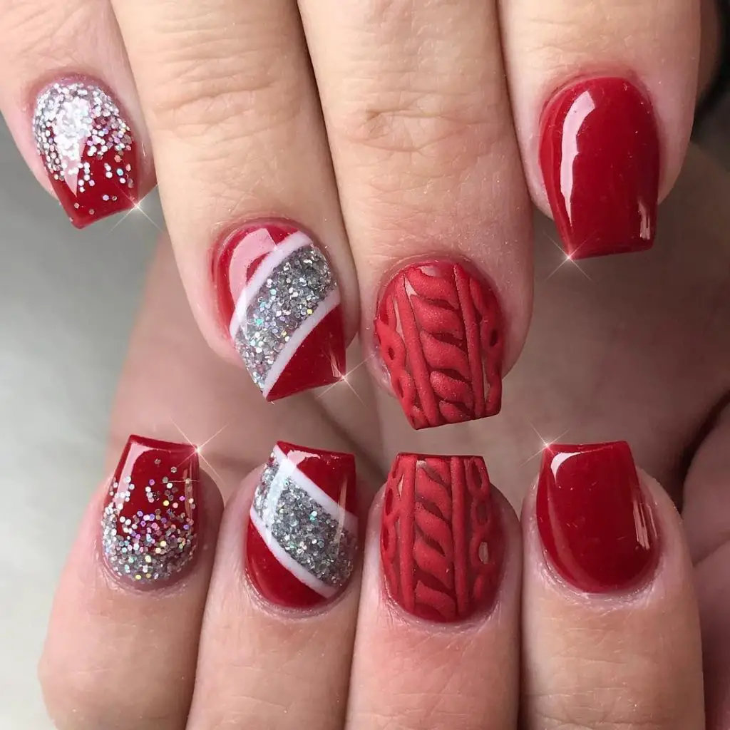 sweater christmas nail designs