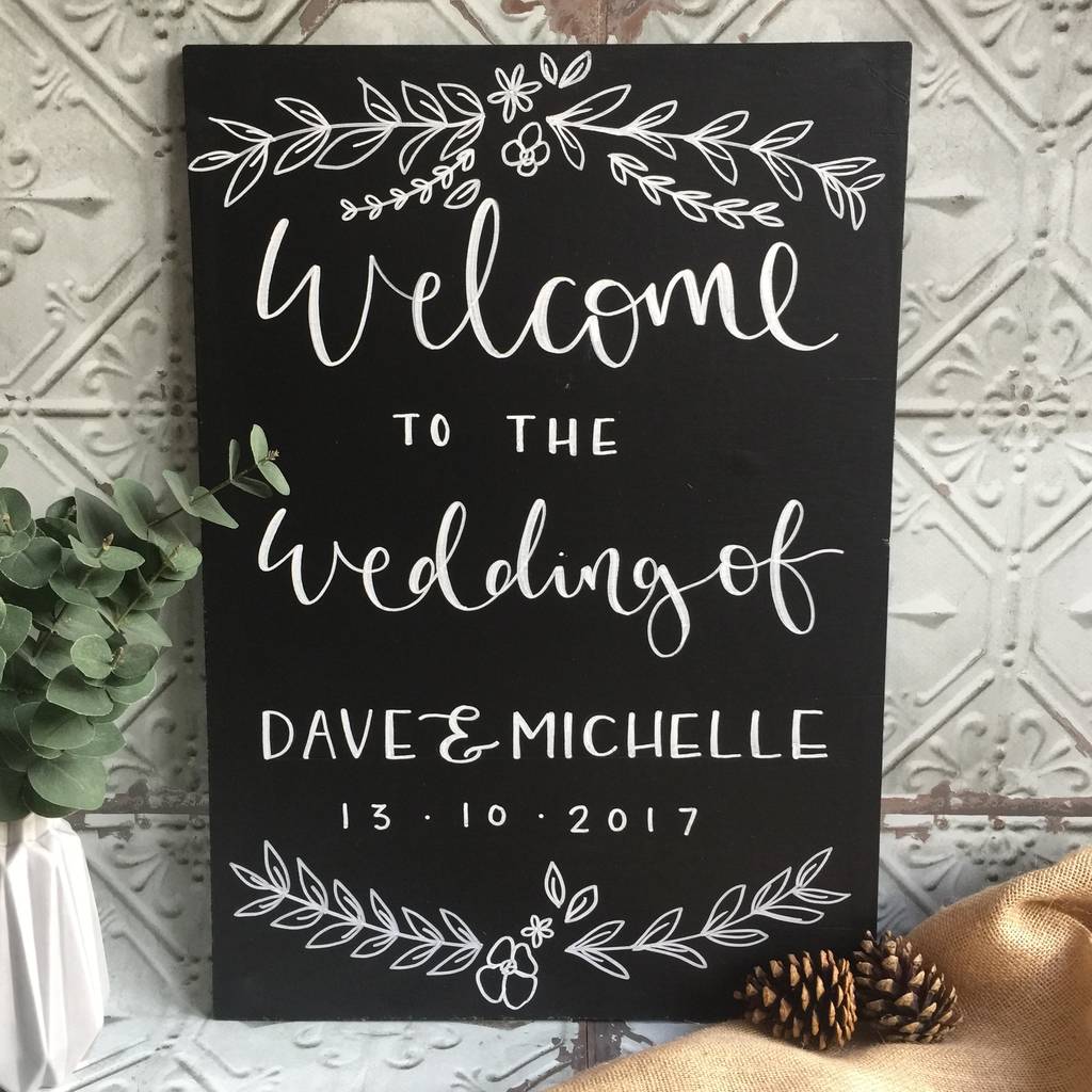 Chalkboard welcome sign 