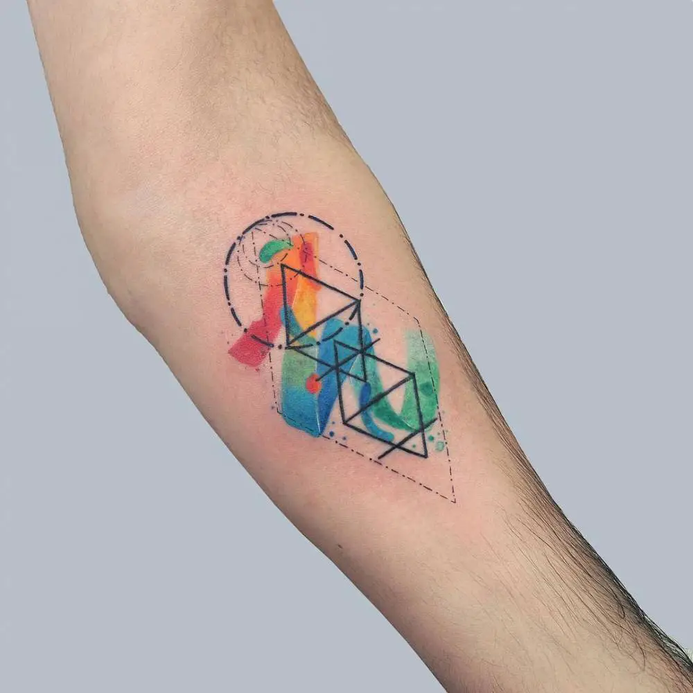 Geometric-watercolor-tattoo-