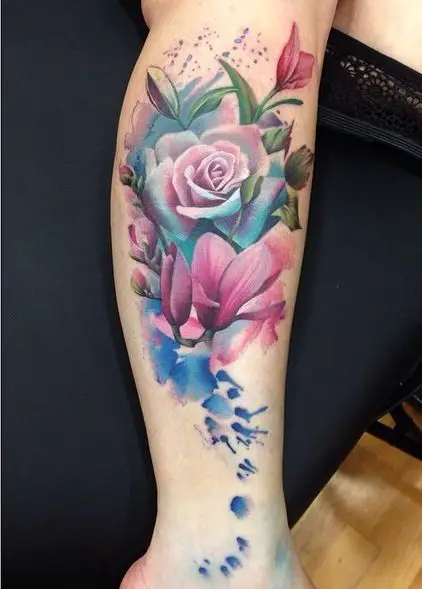 Watercolor-Flowers-Tattoo