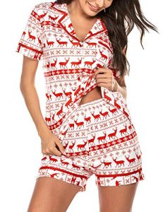 ekouaer shortsleeve and short reindeer print