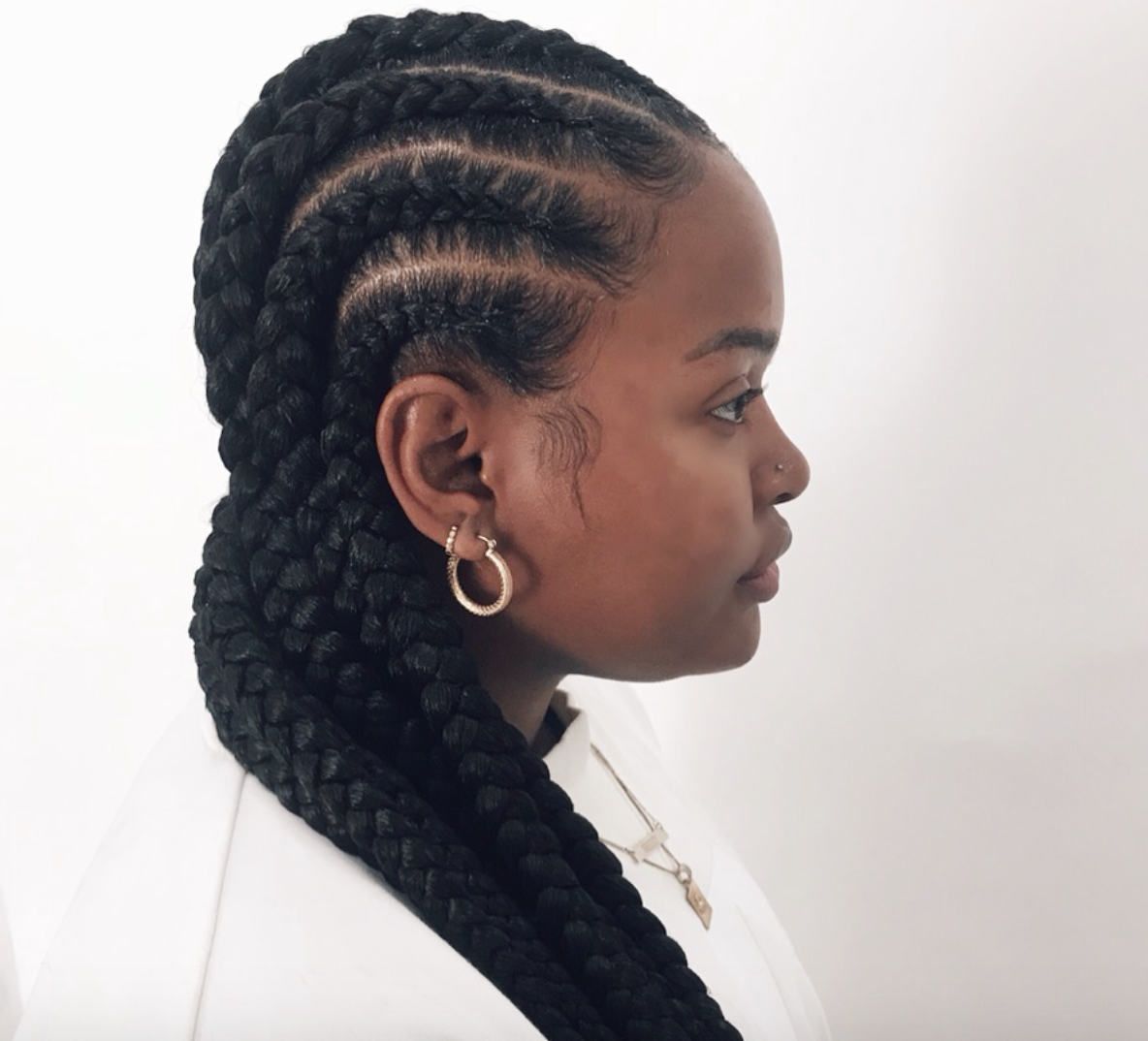 sleek straight back cornrows