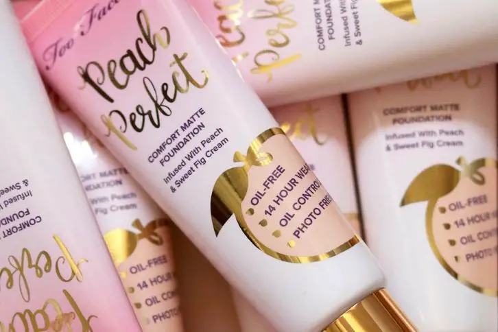too faced peach perfect matte foundation