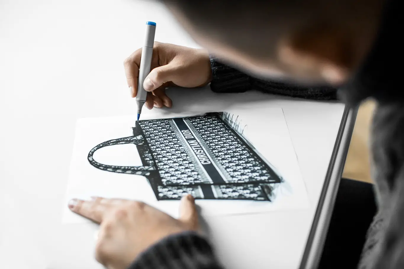 the making of Dior tote bag