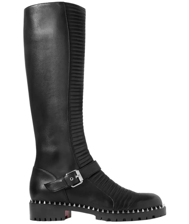 Riding-Boots CHRISTIAN-LOUBOUTIN-Meteorita-30-studded-ribbed-leather-knee-boots