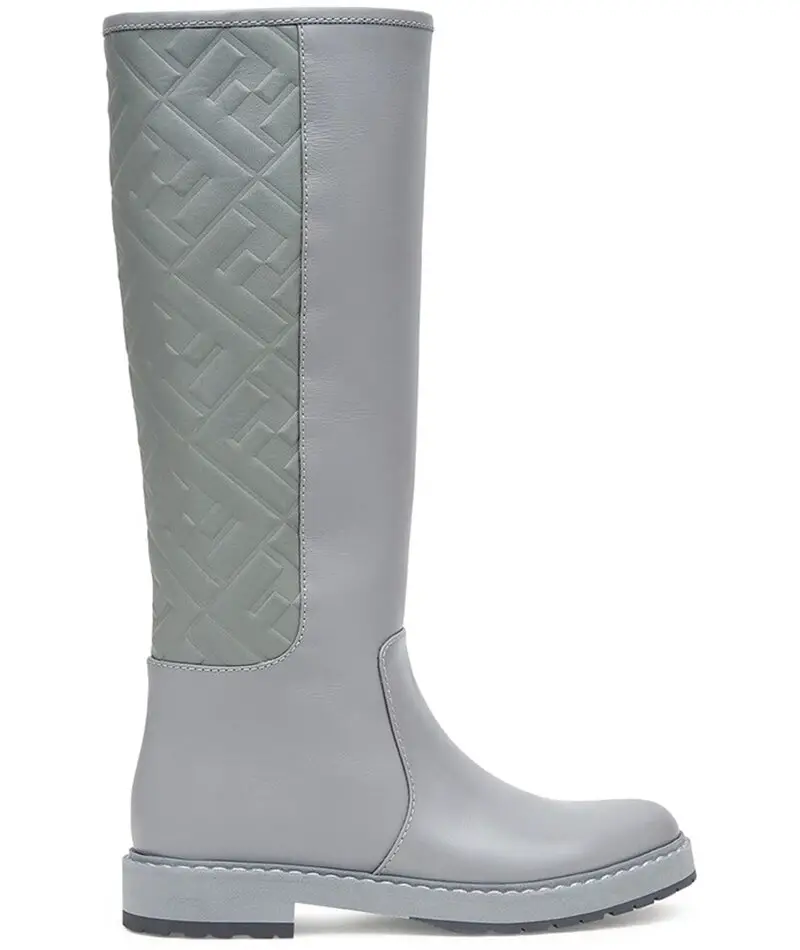Fendi grey leather boots