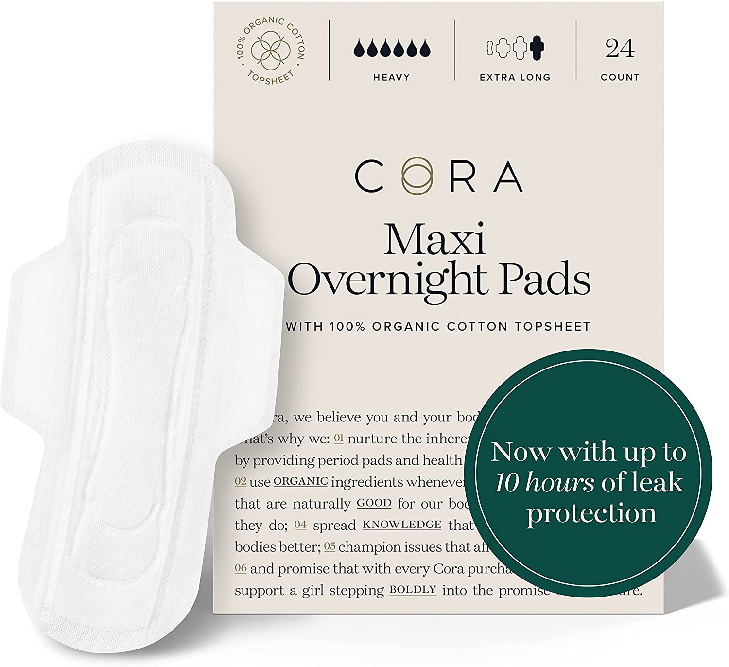 Cora organic pads