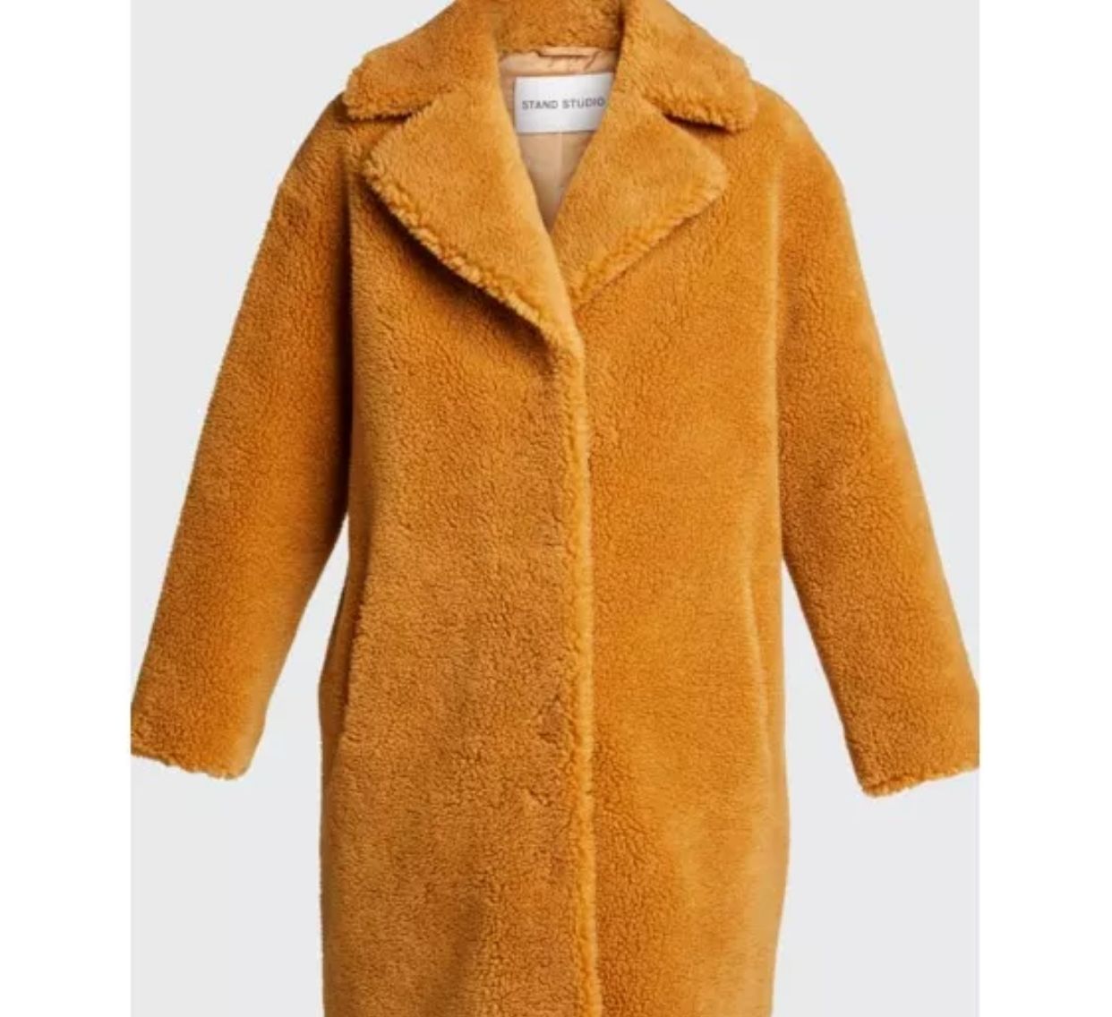 stand studio shearling coat