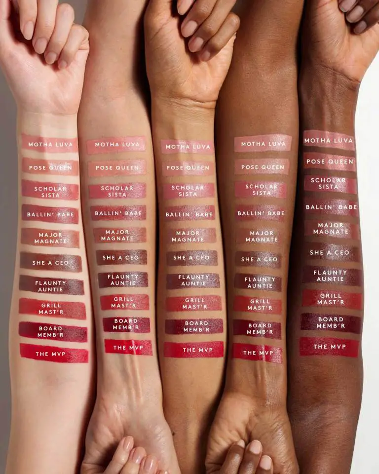 the ten shades of the Rihanna lip collection