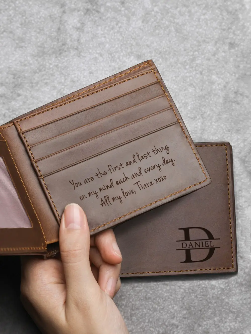 Valentine's Day gift ideas a personalized wallet
